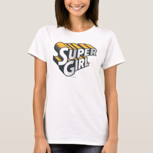 T-shirt Argent de Supergirl et logo orange