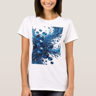T-shirt Argent Dynamique Impression DIAMANTS BLEUS