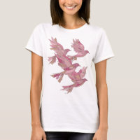Argent élégant OISEAUX ROSES Design moderne