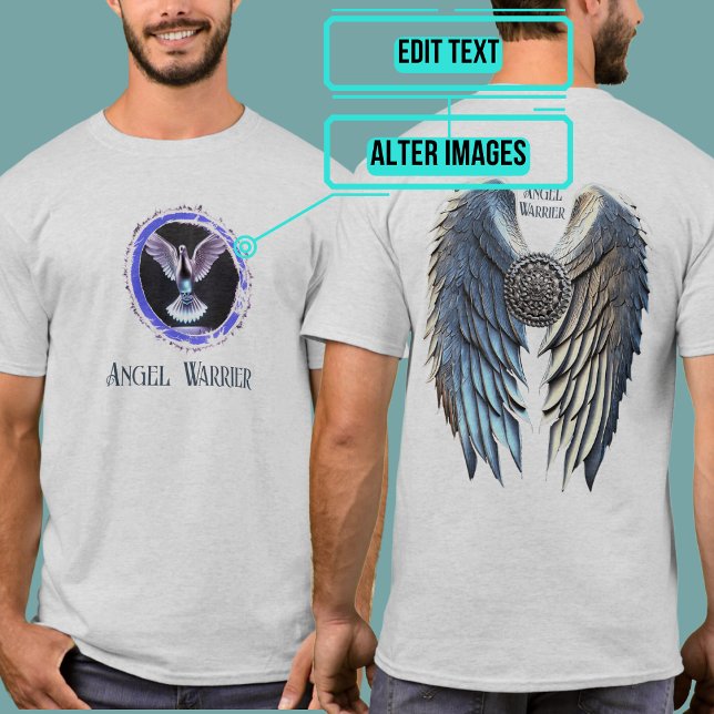 T-shirt Argent Guerrier Angel ailes (Be an inspiration to those around you with an "angelic" presence.)