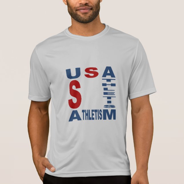 T-shirt  argent homme  USA  ATHLETISM (Devant)