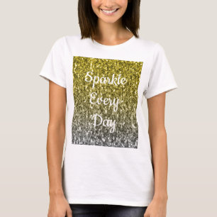 T-shirt Argent or brillant foncé parties scintillant ombre
