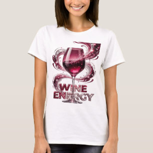 T-shirt Argent vif Énergie VIN Design Moderne