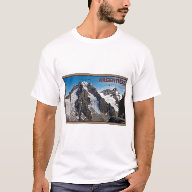 T-shirt Argentiere - regardez des Grands Montets (Devant)