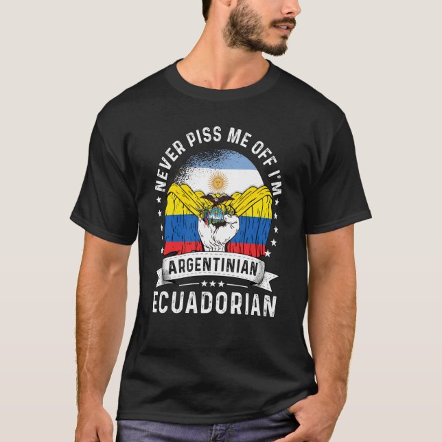 T-shirt Argentina Flag Ecuador Grown Humor Citizen Pride (Devant)
