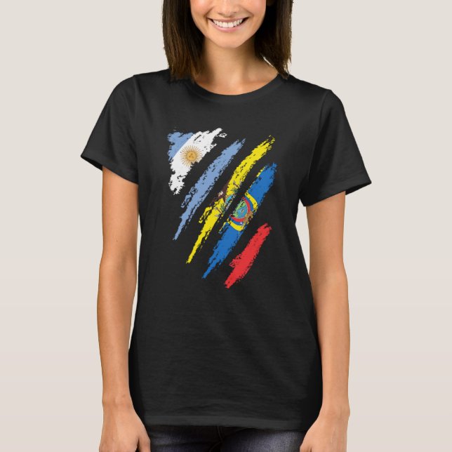 T-shirt Argentina Flag Ecuador Grown Patriot Country Strip (Devant)