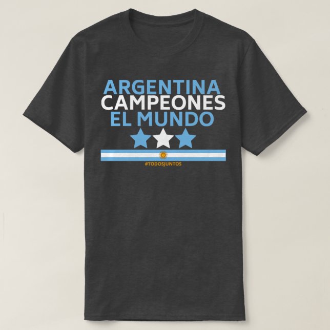 T-shirt Argentine Campeones El Mundo (Design devant)