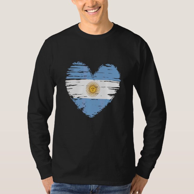 T-shirt Argentine Coeur drapeau argentin Fierté argentine (Devant)