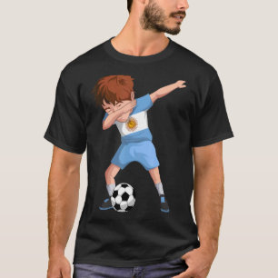 T-shirt Argentine Dabbing Soccer Boy Argentine Drapeau pie