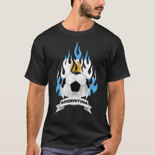 T-shirt Argentine Drapeau Football Football Soccer Ball P