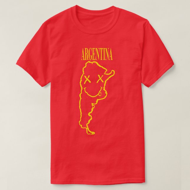 T-shirt Argentine vive x Yeux Joyeux Visage Dévoiler votre (Design devant)