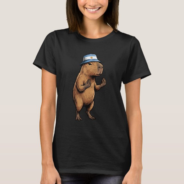 T-shirt Argentinian Capybara Argentina Flag Funny Argentin (Devant)