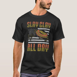 T-shirt Argile d'argile toute la journée - Tireur de sport