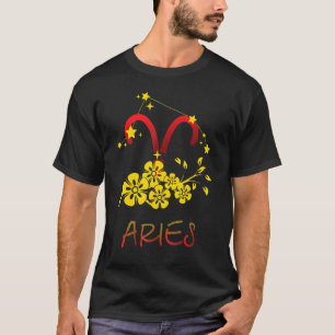 T-shirt Aries Symbol Birthday Zodiac Pendant Charm April