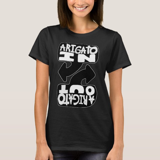T-shirt Arigato In, Arigato Out (black and white) (Devant)