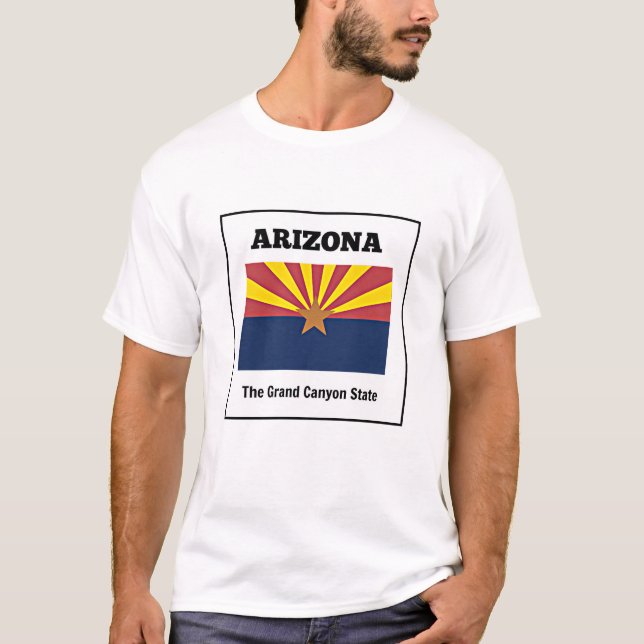 T-shirt Arizona, drapeau et devise, (Devant)