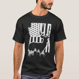 T-shirt Arizona Elk Chasse State Map American Flag Patrio