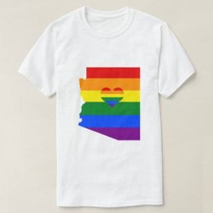 T-shirt Arizona Gay pride Rainbow Drapeau Coeur GLBTQ Desi