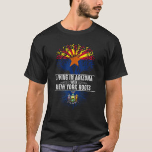 T-shirt Arizona Home New York Roots State Tree Flag Shirt
