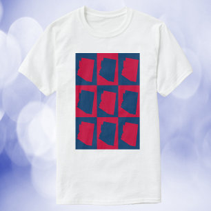 T-shirt Arizona Motif rouge et bleu