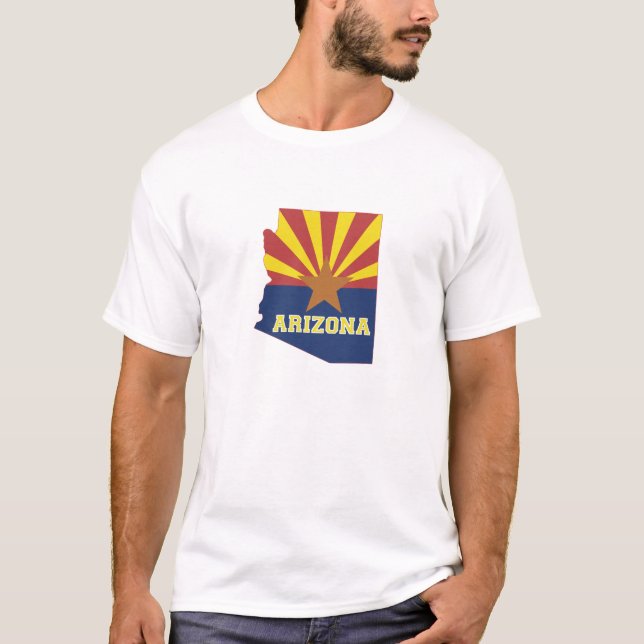 T-shirt Arizona Plan Plan Formé Drapeau d'État de l'Arizon (Devant)