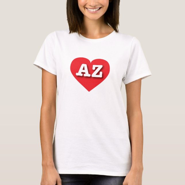 T-shirt Arizona Red Heart - J'aime AZ (Devant)