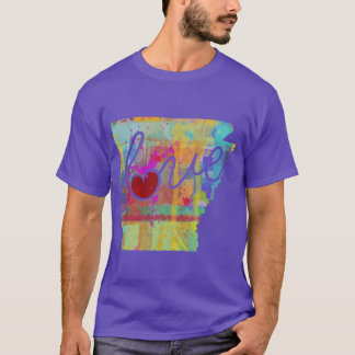 T-shirt Arkansas AK Love A Colorful Watercolor State Map S