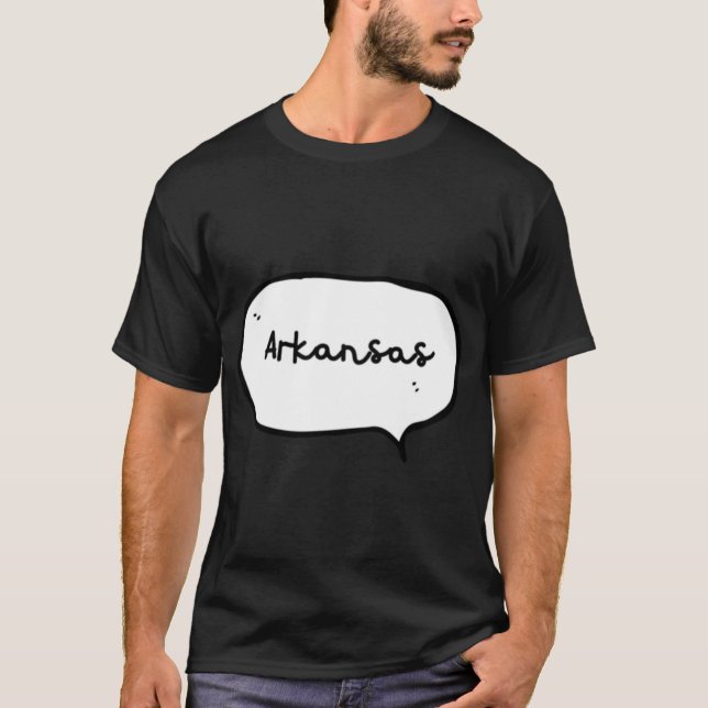 T-shirt Arkansas Écriture manuscrite bulle vocale dessinée (Devant)