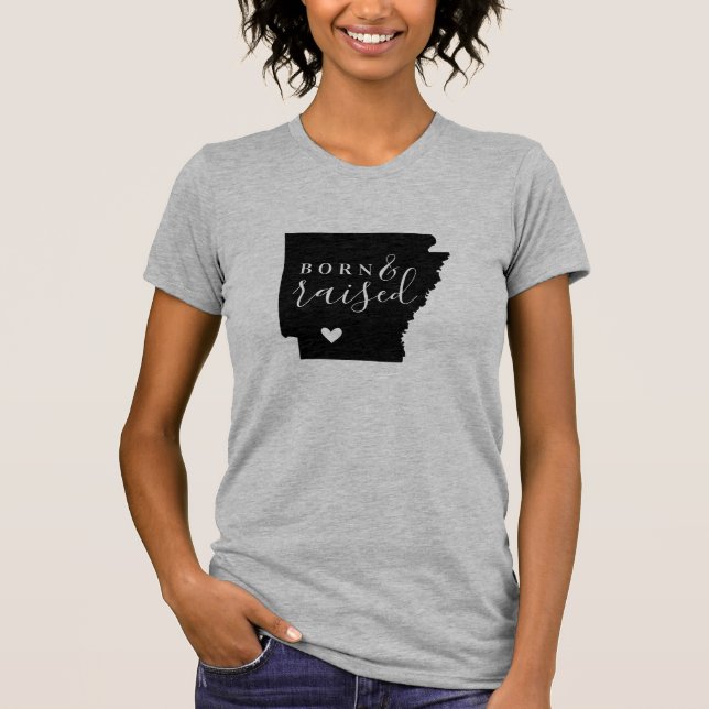 T-shirt Arkansas Né et élevé Tee d'État (Devant)