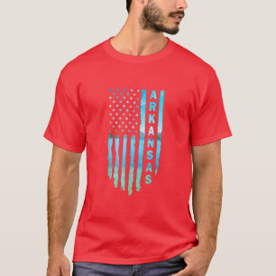 T-shirt Arkansas Pêche drapeau américain
