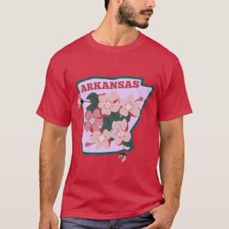 T-shirt Arkansas State Apple Blossom Flower Watercolor Sti