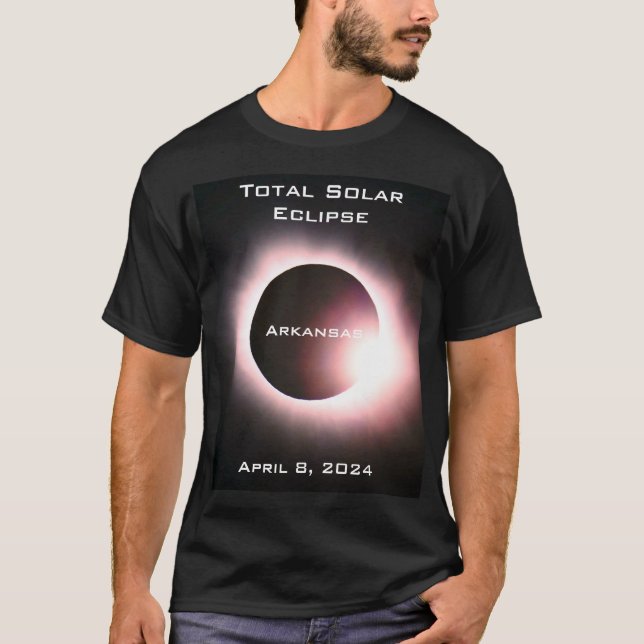 T-shirt Arkansas Total éclipse solaire 8 avril 2024 (Devant)