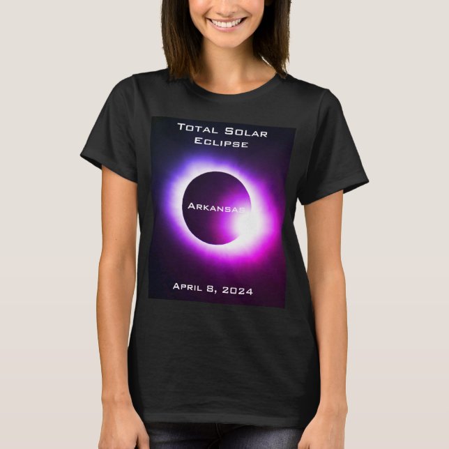 T-shirt Arkansas Total éclipse solaire 8 avril 2024 (Devant)