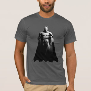T-shirt Arkham   Pose large noir et blanc Batman