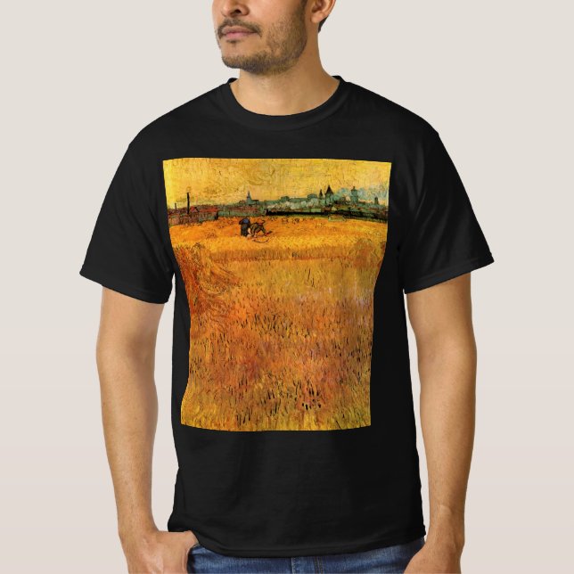 T-shirt Arles : Vue des champs de blé par Vincent van Gogh (Devant)