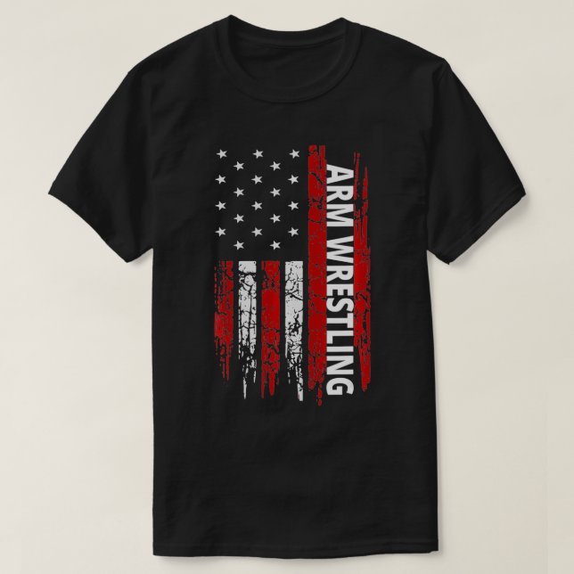 T-shirt Arm Wrestling USA Flag Armwrestling  (Design devant)