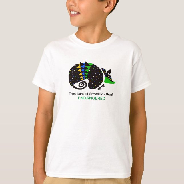 T-shirt ARMADILLO à trois bandes - Brésil - Animal en voie (Devant)
