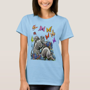 T-shirt Armadillos Bluebonnets Papillons Fleurs sauvages