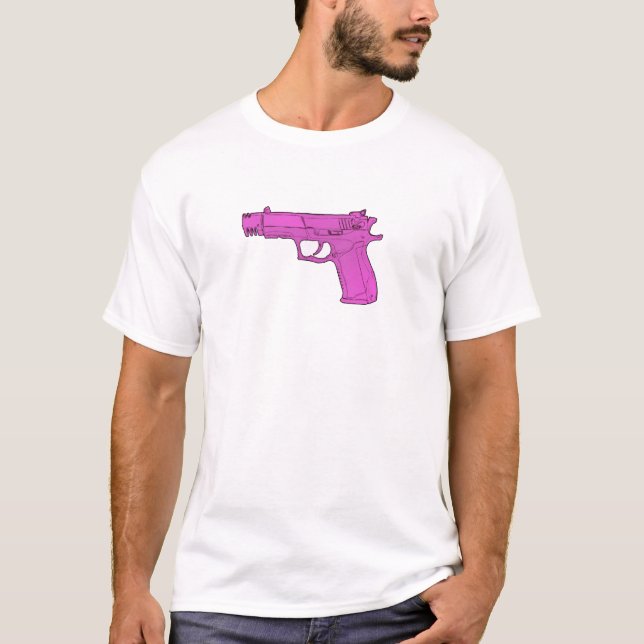 T-shirt Arme à feu rose (Devant)