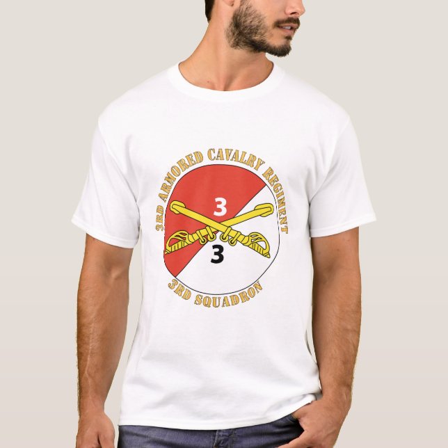 T-shirt Armée - 3e Escadron - 3e Régiment de cavalerie bli (Devant)