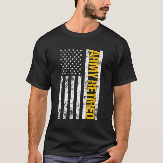 T-shirt Armée américaine du drapeau à la retraite (Devant)