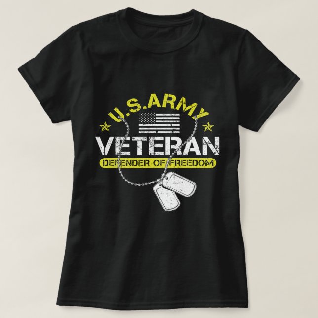 T-shirt Armée américaine Fière Armée de terre Cadeaux vété (Design devant)
