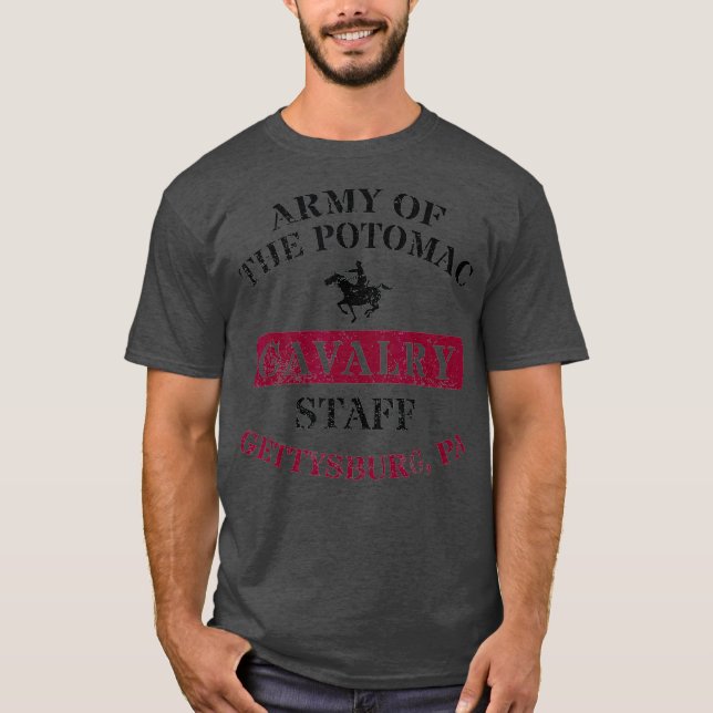 T-shirt Armée de guerre civile de la cavalerie de Potomac  (Devant)