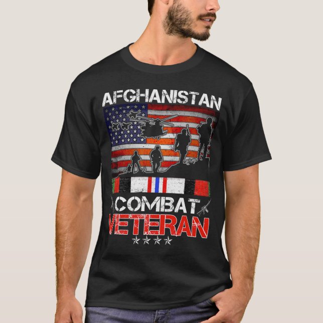 T-shirt armée vétéran du combat en afghanistan (Devant)
