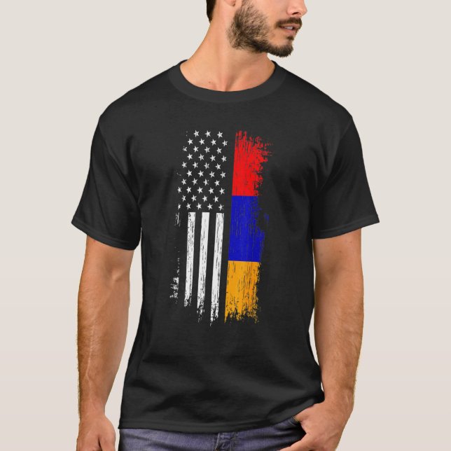 T-shirt Armenian American Flag   Pride Armenia USA Tees (Devant)