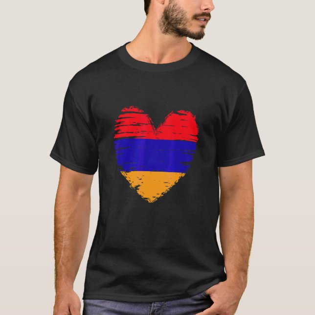 T-shirt Arménie Coeur drapeau arménien Fierté arménienne (Devant)