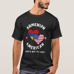 T-shirt Arméno-Américain Cœur de drapeaux Qu'est-ce qu'on
