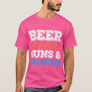 T-shirt Armes À Bière Bacon Et Liberté 4 juillet Chemise