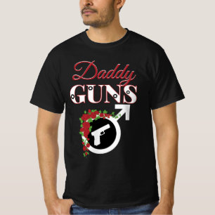 T-shirt Armes à feu ou Roses Baby shower de révélation de
