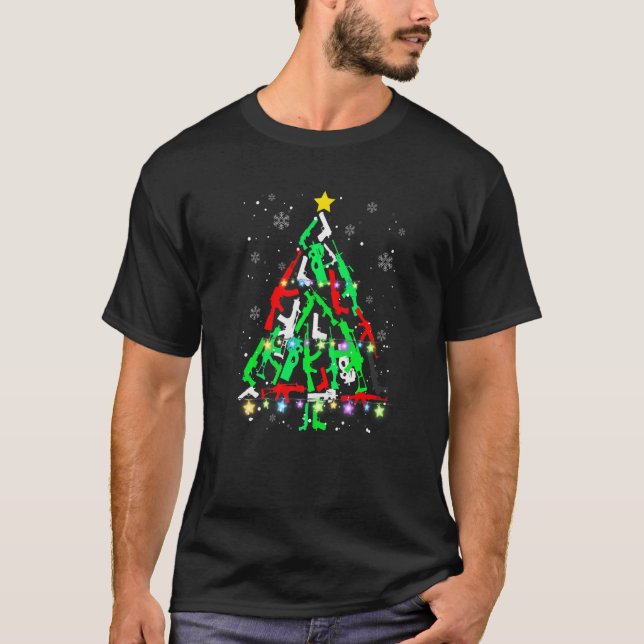 T-shirt Armes de Noël Arbre de Noël Ornement Noël Lumières (Devant)